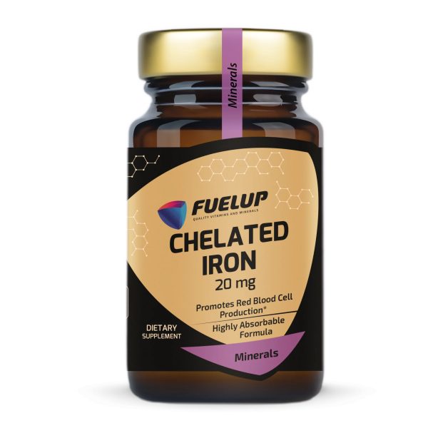 Хелатне залізо FUELUP Chelated Iron 20 мг, Підтримка гемоглобіну та енергії, 30 капсул