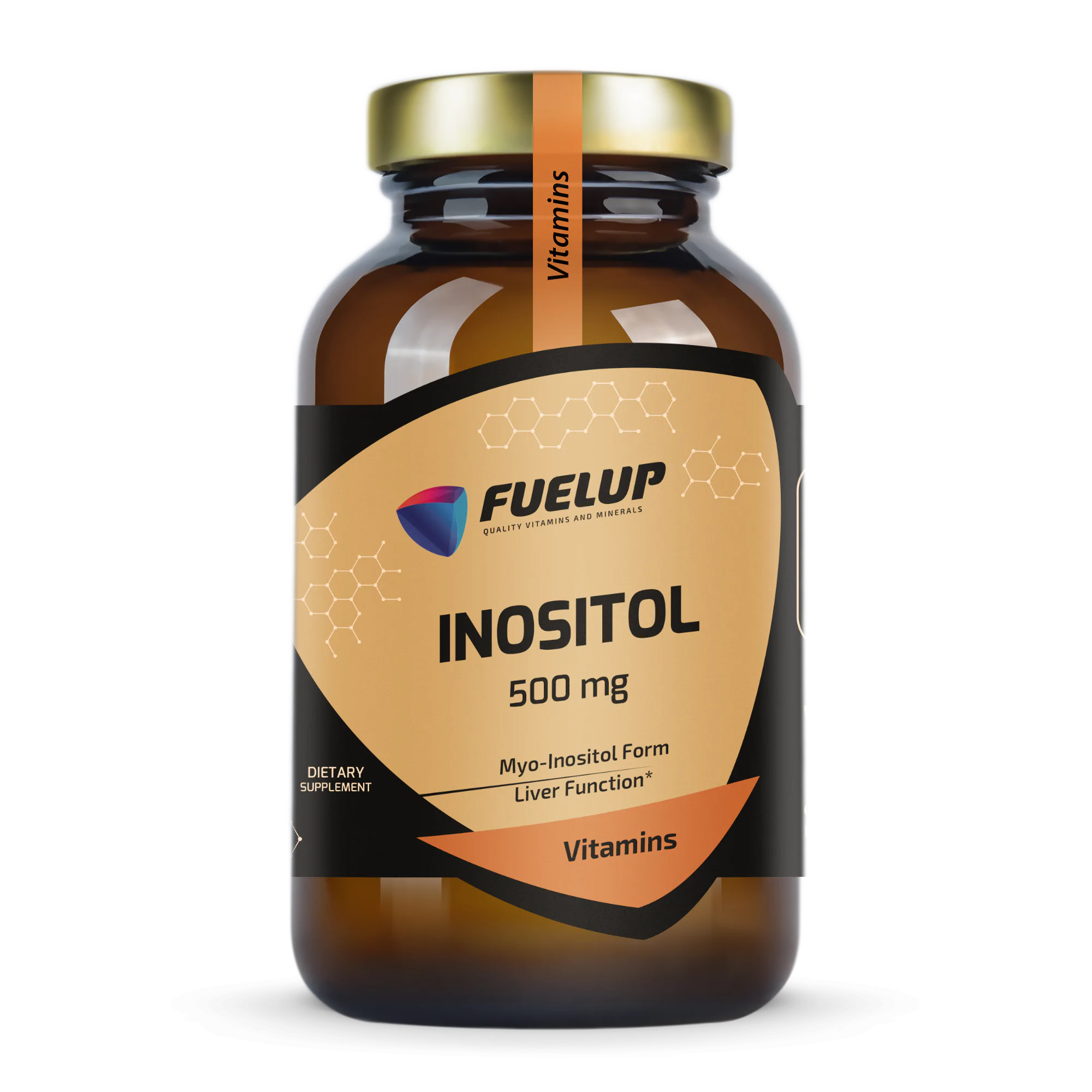 FU-Inositol-500-mg-90-veg-caps_1 Інозитол FUELUP Inositol 500 мг, Підтримка нервової системи та метаболізму, 90 капсул - Зображення 1