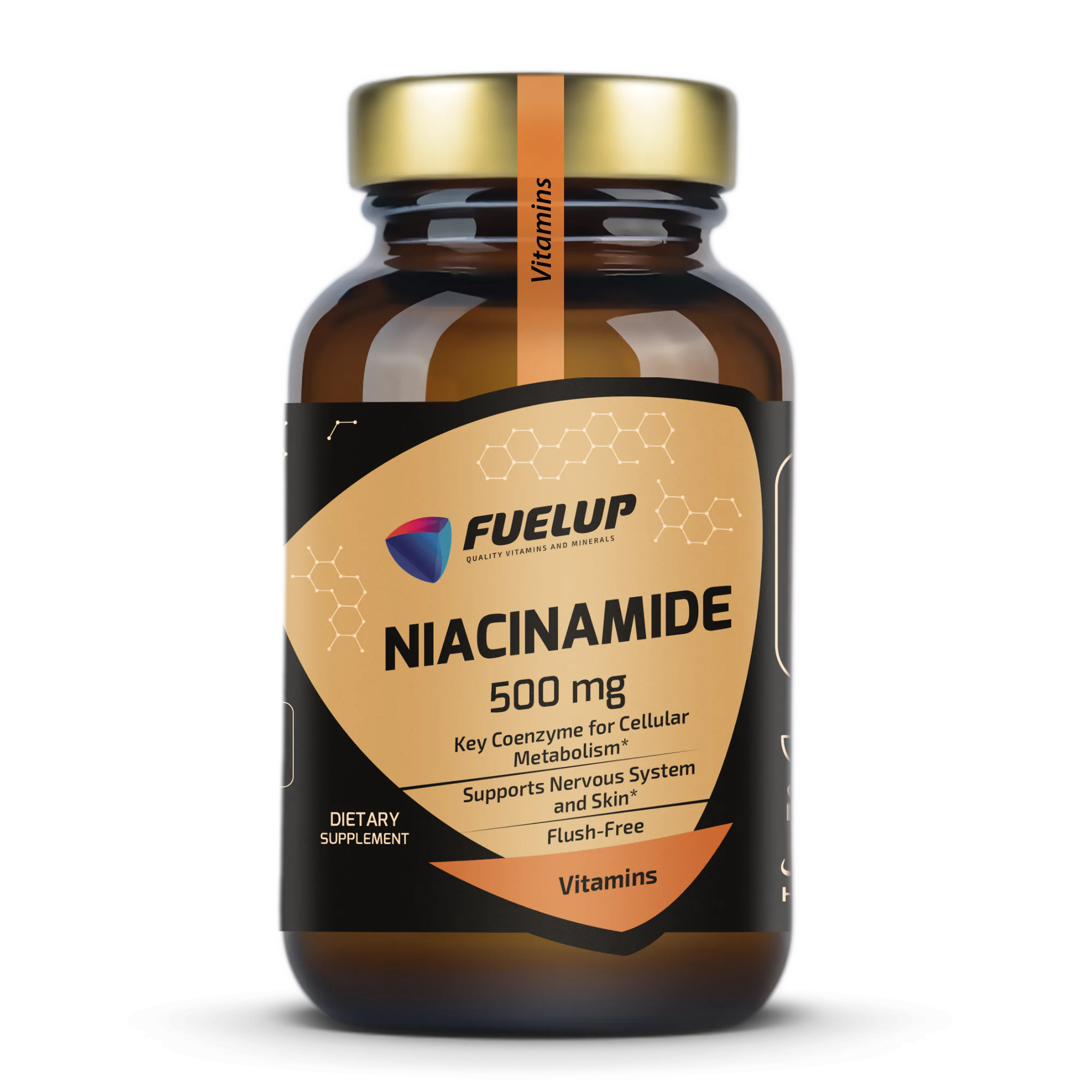 FU-Niacinamide-500-mg-60-veg-caps_1 Ніацинамід FUELUP Niacinamide 500 мг, Здоров'я шкіри та енергетичний баланс, 60 капсул - Зображення 1