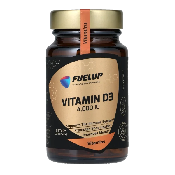 Вітамін D3 FUELUP 4000 МО, Міцні кістки та імунітет, 120 капсул