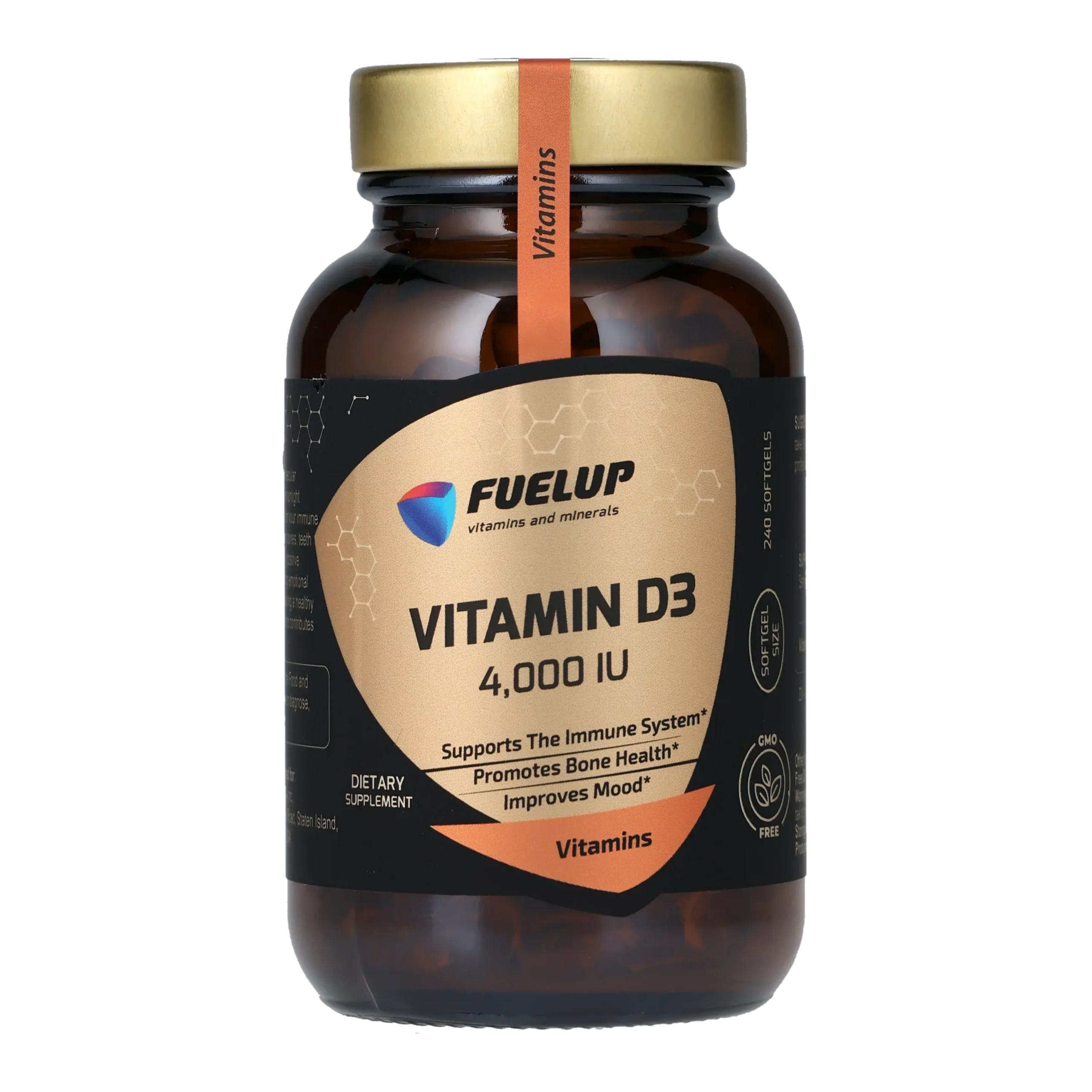 fu-0179_1.webp Вітамін D3 FUELUP 4000 МО, Міцні кістки та імунітет, 240 капсул - Зображення 1