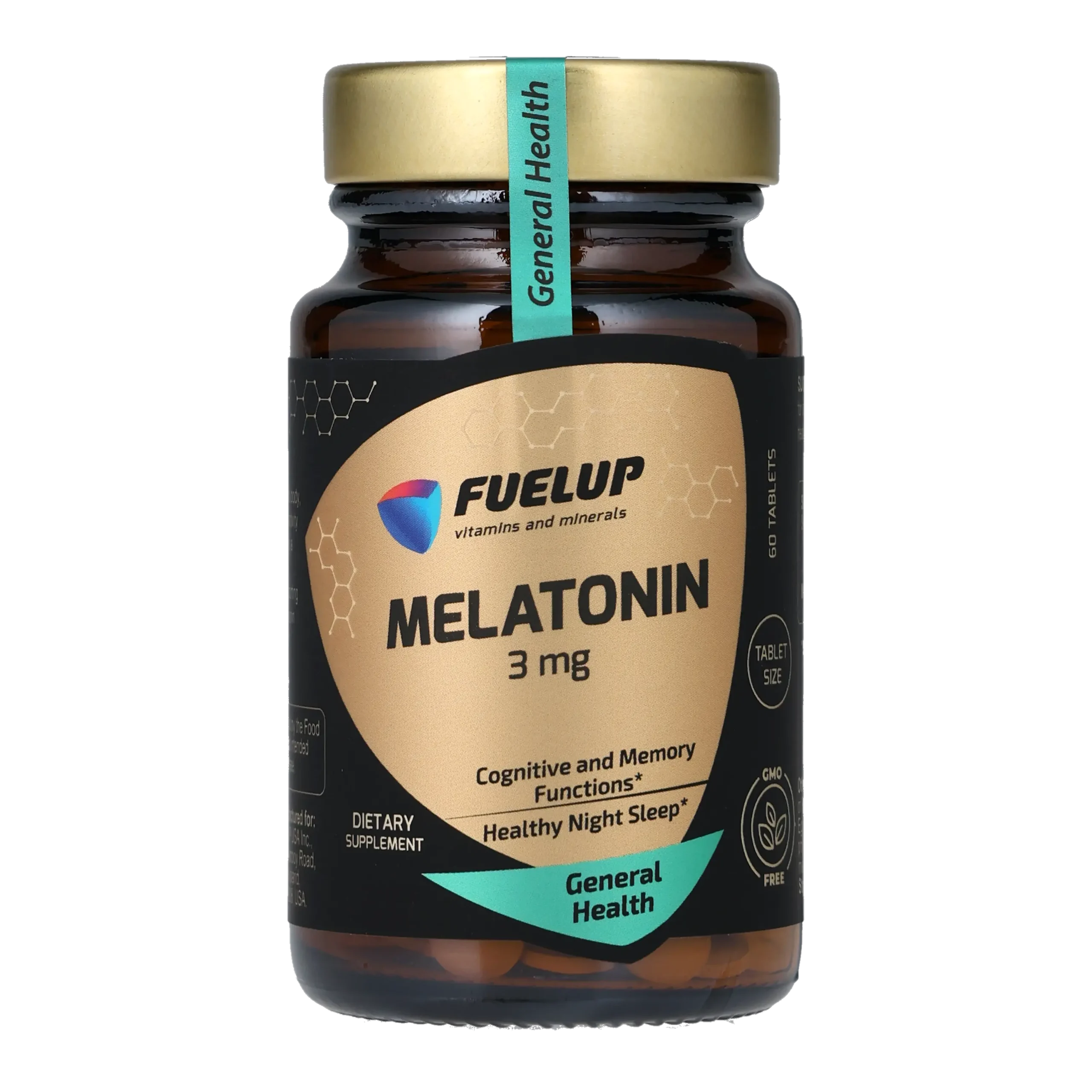 fu-0209_1.webp Мелатонін FUELUP Melatonin 3 мг, Здоровий та глибокий сон, 60 таблеток - Зображення 1
