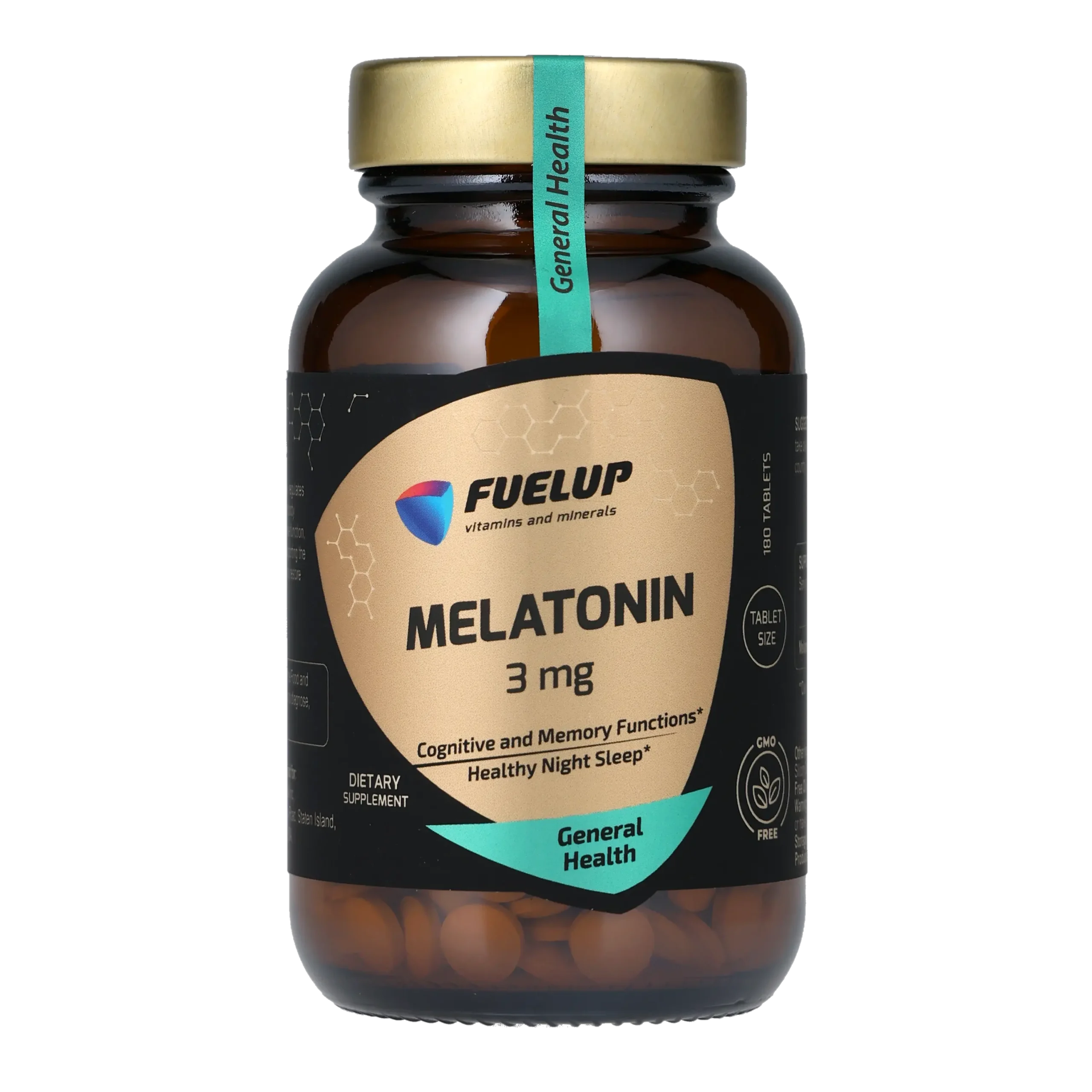 fu-0216_1.webp Мелатонін FUELUP Melatonin 3 мг, Здоровий та глибокий сон, 180 таблеток - Зображення 1