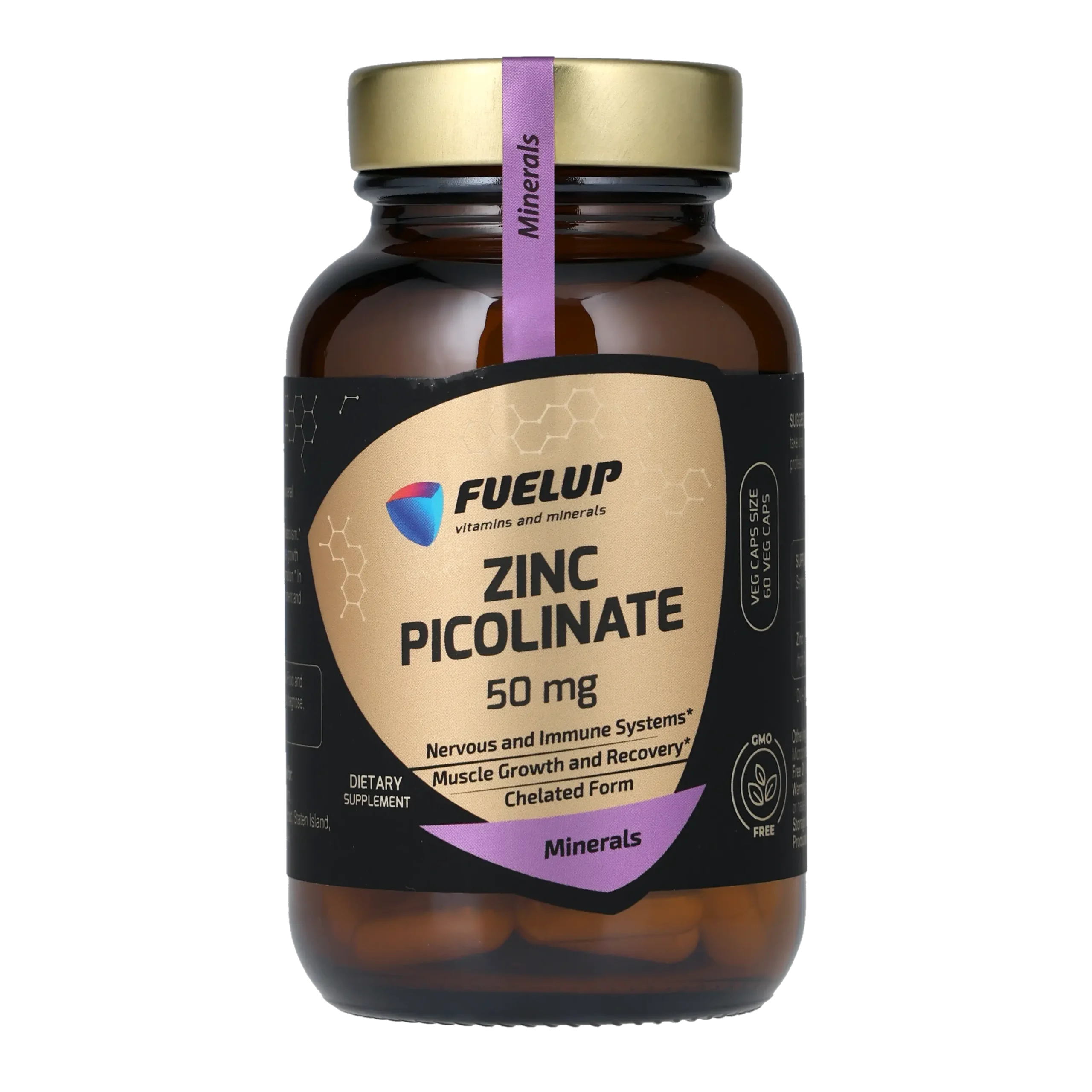 fu-0254_1.webp Цинк піколінат FUELUP Zinc Picolinate 50 мг, Імунітет та здоров'я шкіри, 60 капсул - Зображення 1