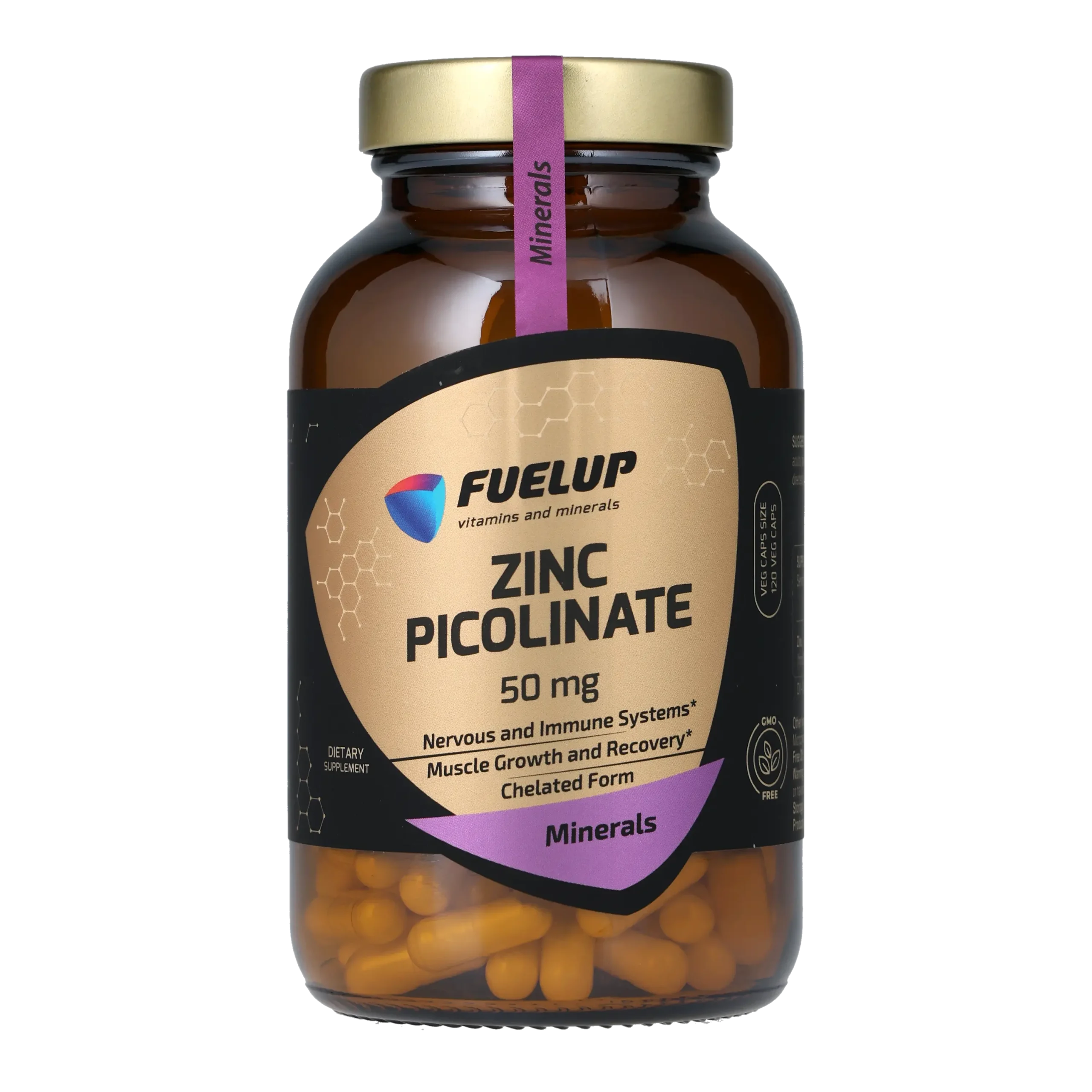 fu-0261_1.webp Цинк піколінат FUELUP Zinc Picolinate 50 мг, Імунітет та здоров'я шкіри, 120 капсул - Зображення 1
