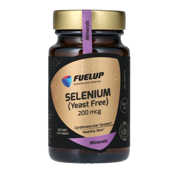 Селен (без дріжджів) FUELUP Selenium 200 мкг, Підтримка щитоподібної залози та імунітету, 100 таблеток