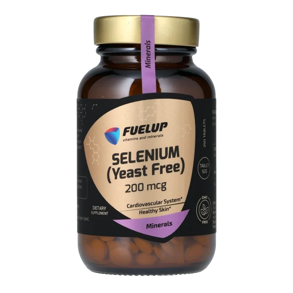 Селен (без дріжджів) FUELUP Selenium 200 мкг, Підтримка щитоподібної залози та імунітету, 250 таблеток