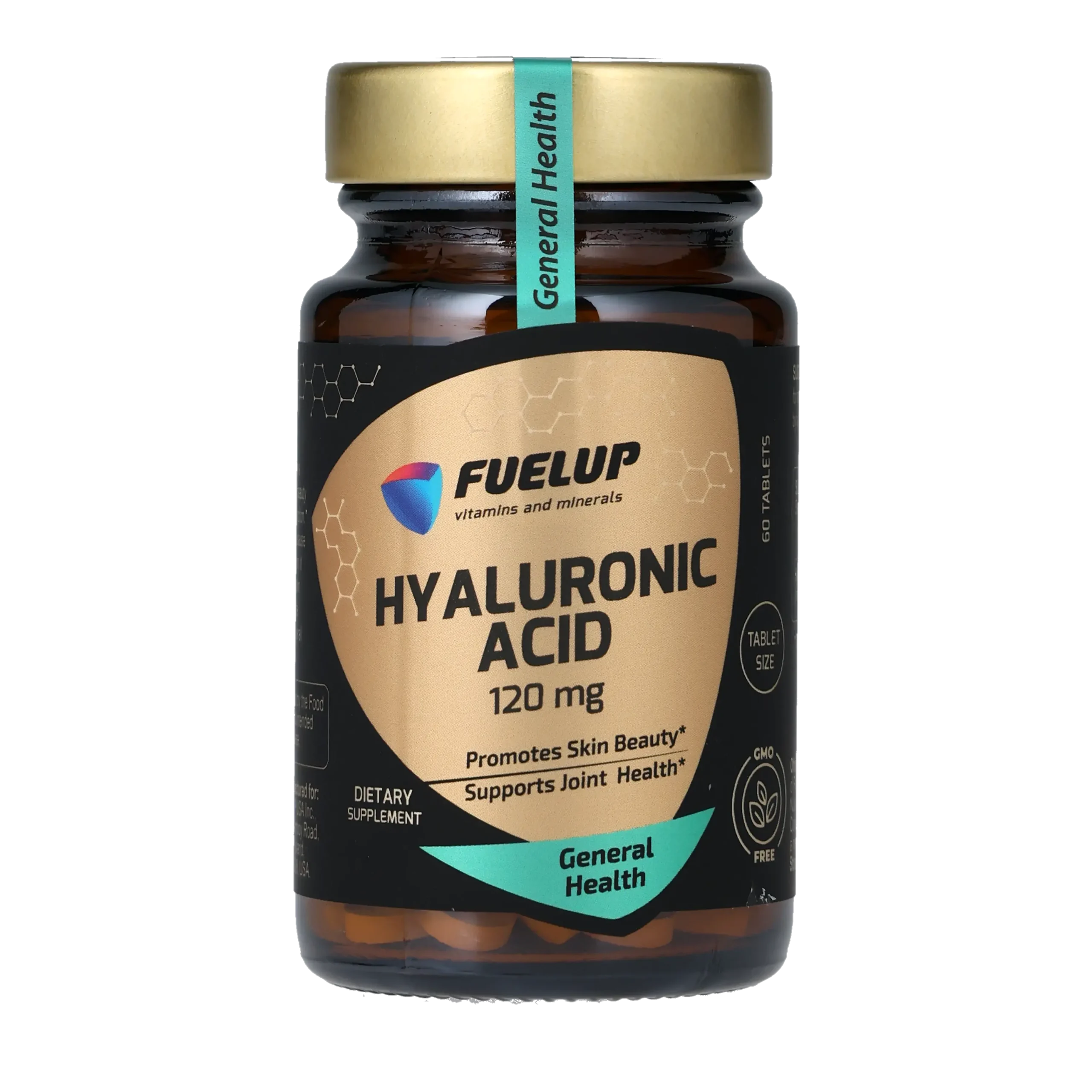 fu-0346_1.webp Гіалуронова кислота FUELUP Hyaluronic Acid 120 мг, Зволоження шкіри та здоров'я суглобів, 60 таблеток - Зображення 1