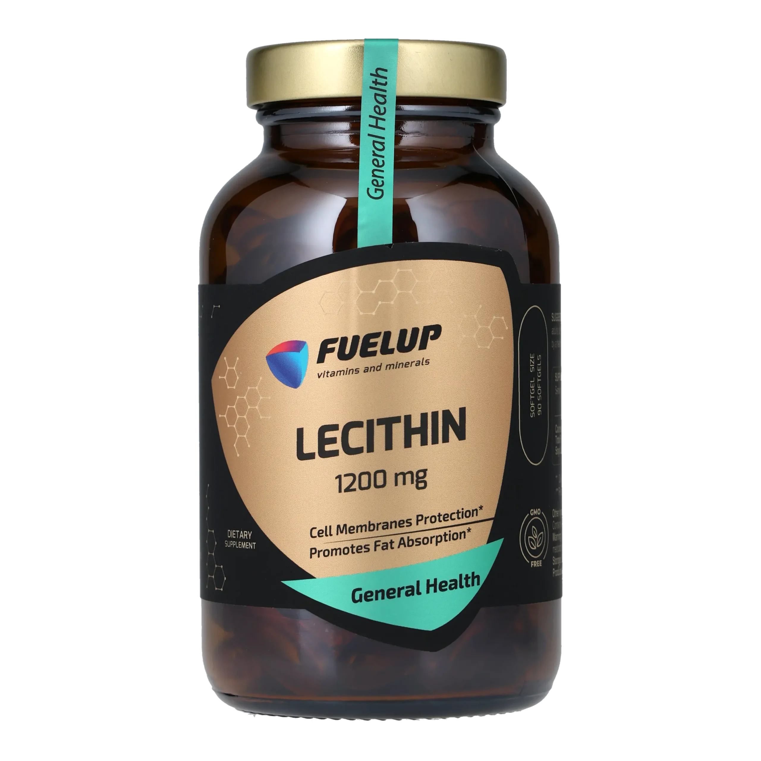 fu-0353_1.webp Лецитин FUELUP Lecithin 1200 мг, Підтримка мозку та печінки, 90 капсул - Зображення 1