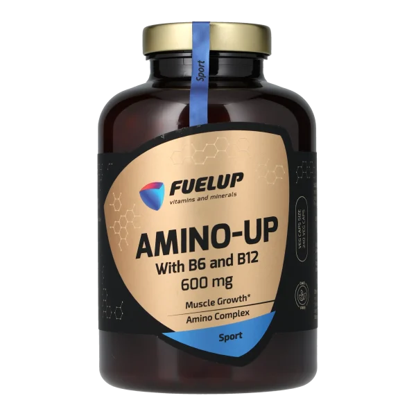 Амінокислоти FUELUP Amino-Up з B6 та B12 600 мг, Для росту та сили м'язів, 240 капсул