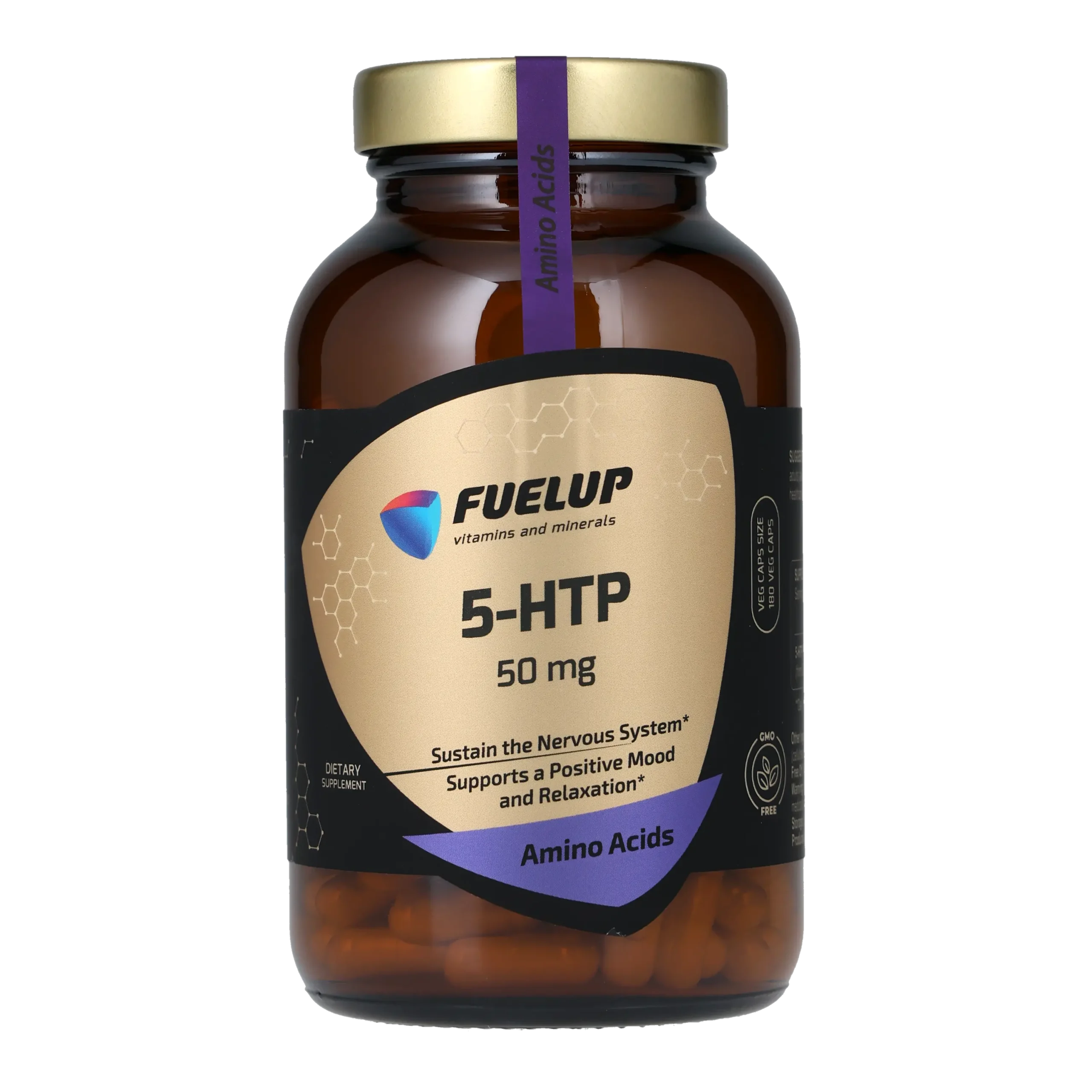 fu-0483_1.webp 5-HTP FUELUP 50 мг, Здоровий сон та гарний настрій, 180 капсул - Зображення 1