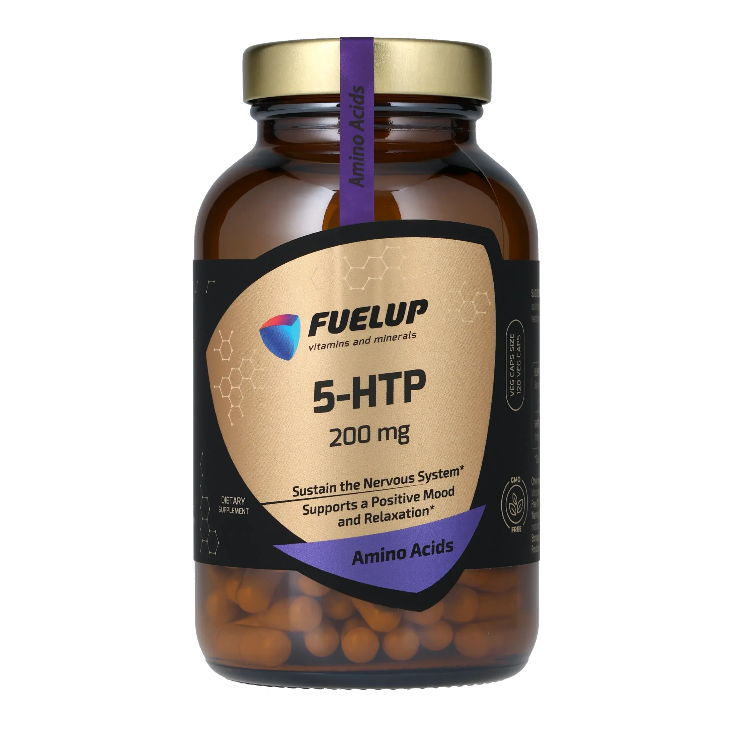 fu-0520_1.webp 5-HTP FUELUP 200 мг, Здоровий сон та гарний настрій, 120 капсул - Зображення 1