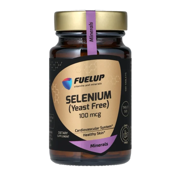 Селен (без дріжджів) FUELUP Selenium 100 мкг, Підтримка щитоподібної залози та імунітету, 100 таблеток