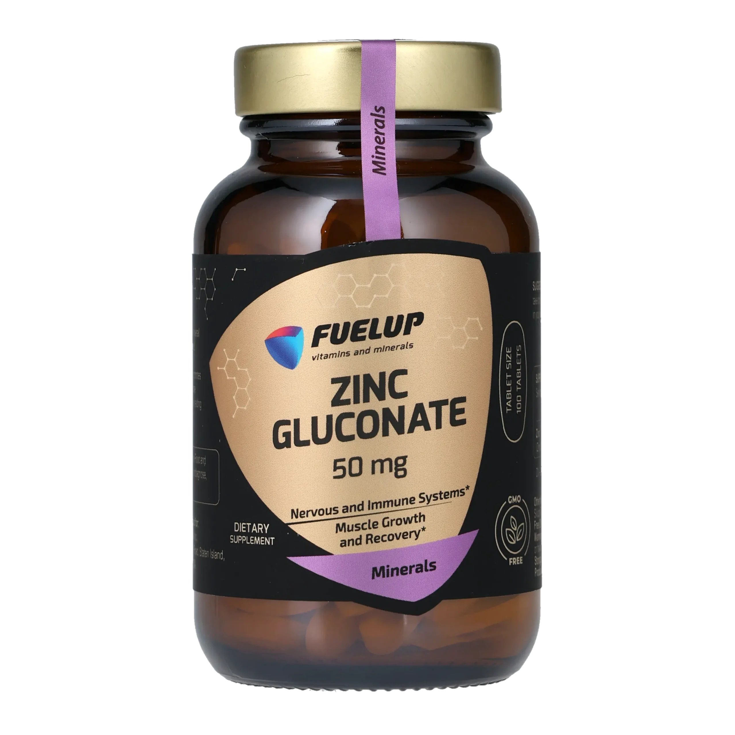 fu-0599_1.webp Цинк глюконат FUELUP Zinc Gluconate 50 мг, Імунітет та здоров'я шкіри, 100 таблеток - Зображення 1