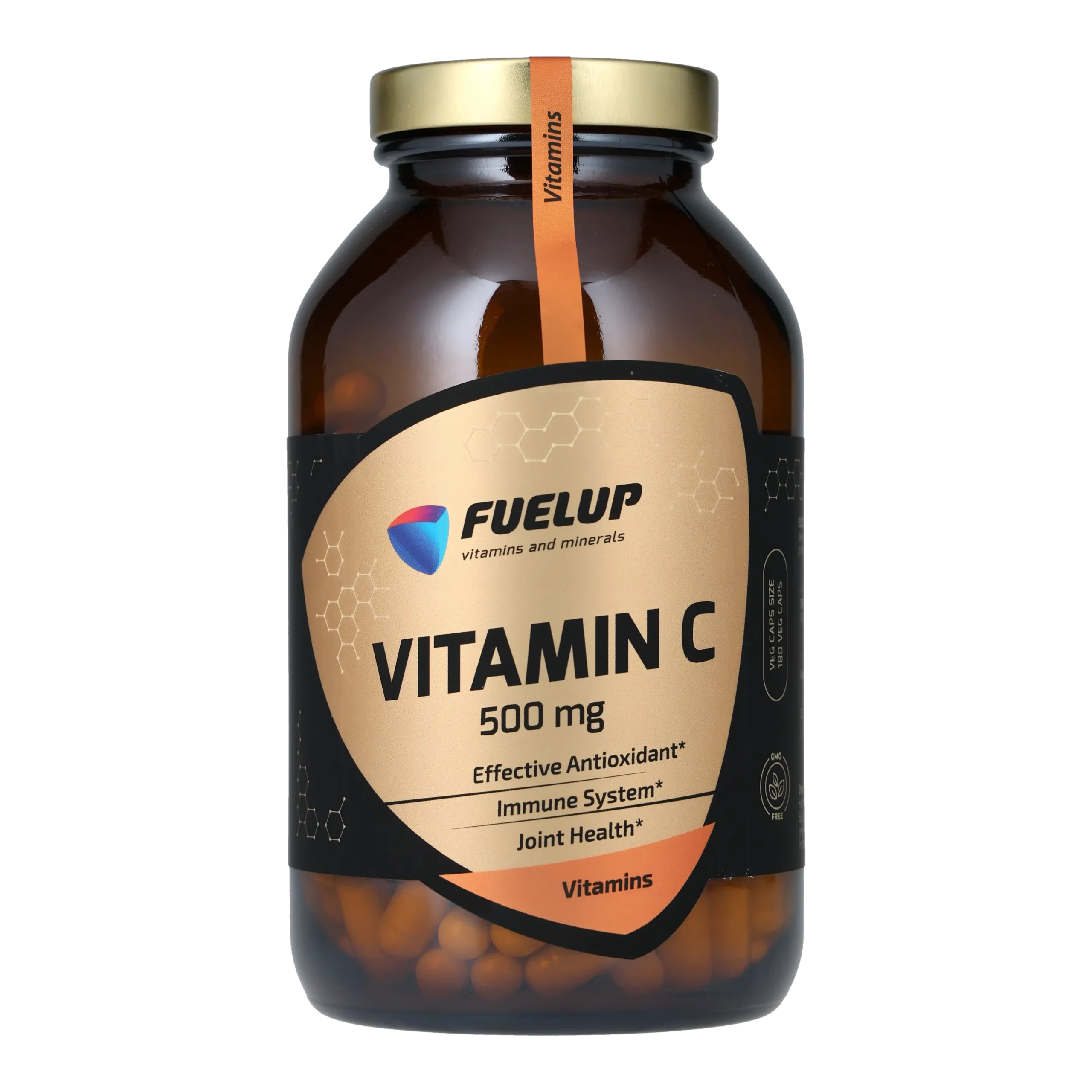 fu-0773_1.webp Вітамін С FUELUP 500 мг, Підтримка імунітету та антиоксидантний захист, 180 капсул - Зображення 1