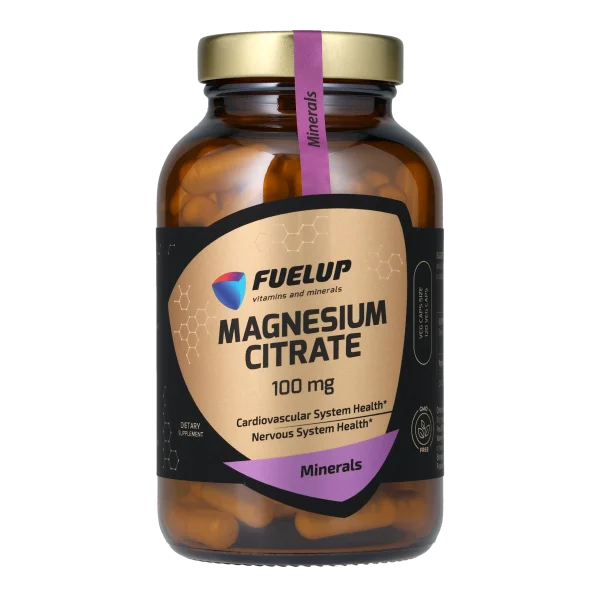 Магній цитрат FUELUP Magnesium Citrate 100 мг, Антистрес та підтримка м'язів, 120 капсул