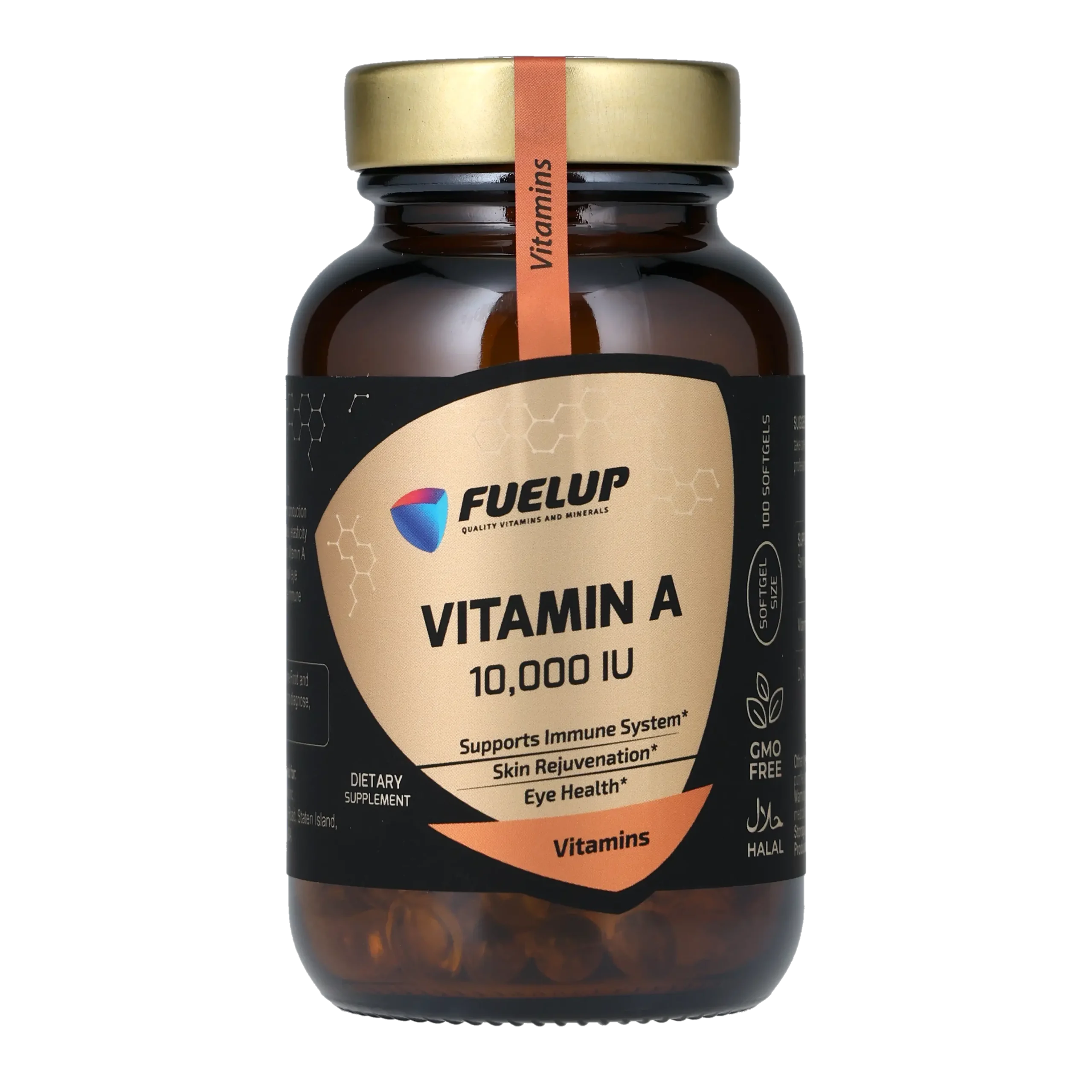 fu-0926_1.webp Вітамін А FUELUP 10000 МО, Здоров'я шкіри та зору, 100 капсул - Зображення 1