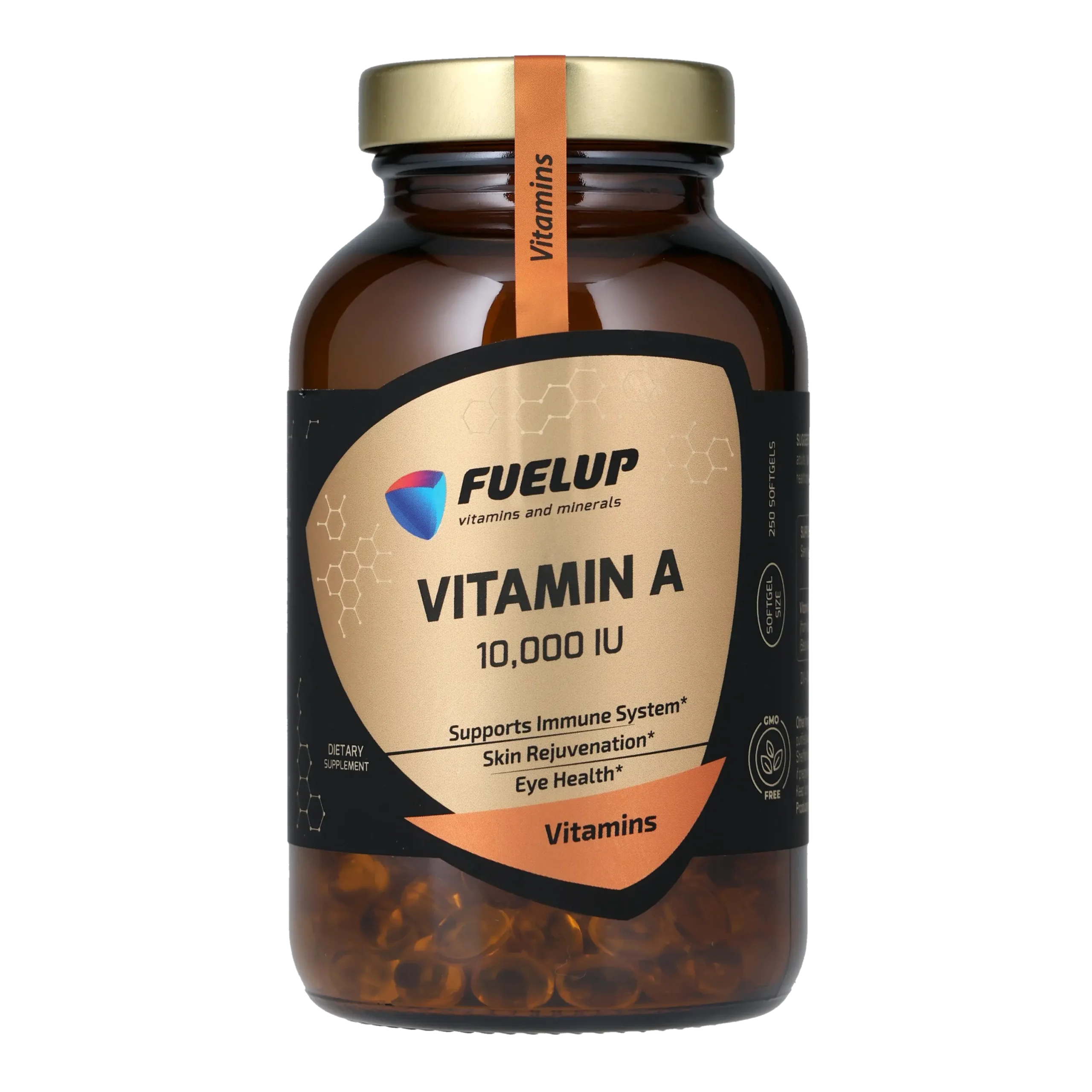 fu-0933_1.webp Вітамін А FUELUP 10000 МО, Здоров'я шкіри та зору, 250 капсул - Зображення 1