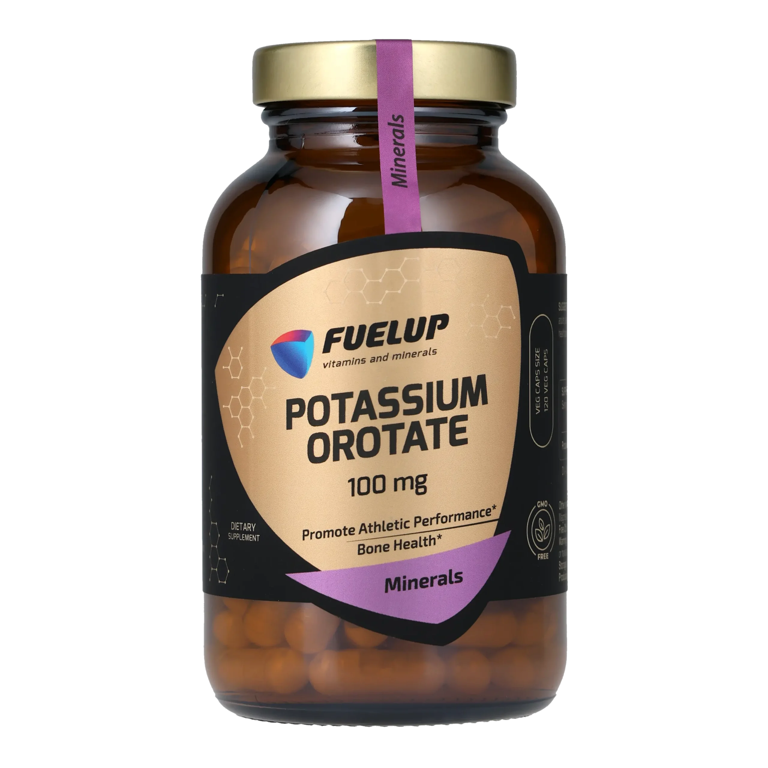 fu-0940_1.webp Калій оротат FUELUP Potassium Orotate 100 мг, Підтримка серця та обміну речовин, 120 капсул - Зображення 1