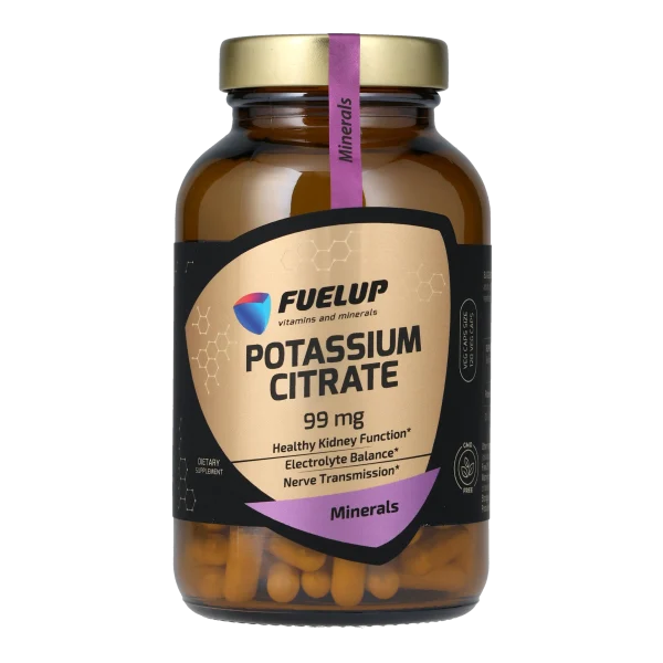 Калій цитрат FUELUP Potassium Citrate 99 мг, Баланс електролітів та м'язовий тонус, 120 капсул