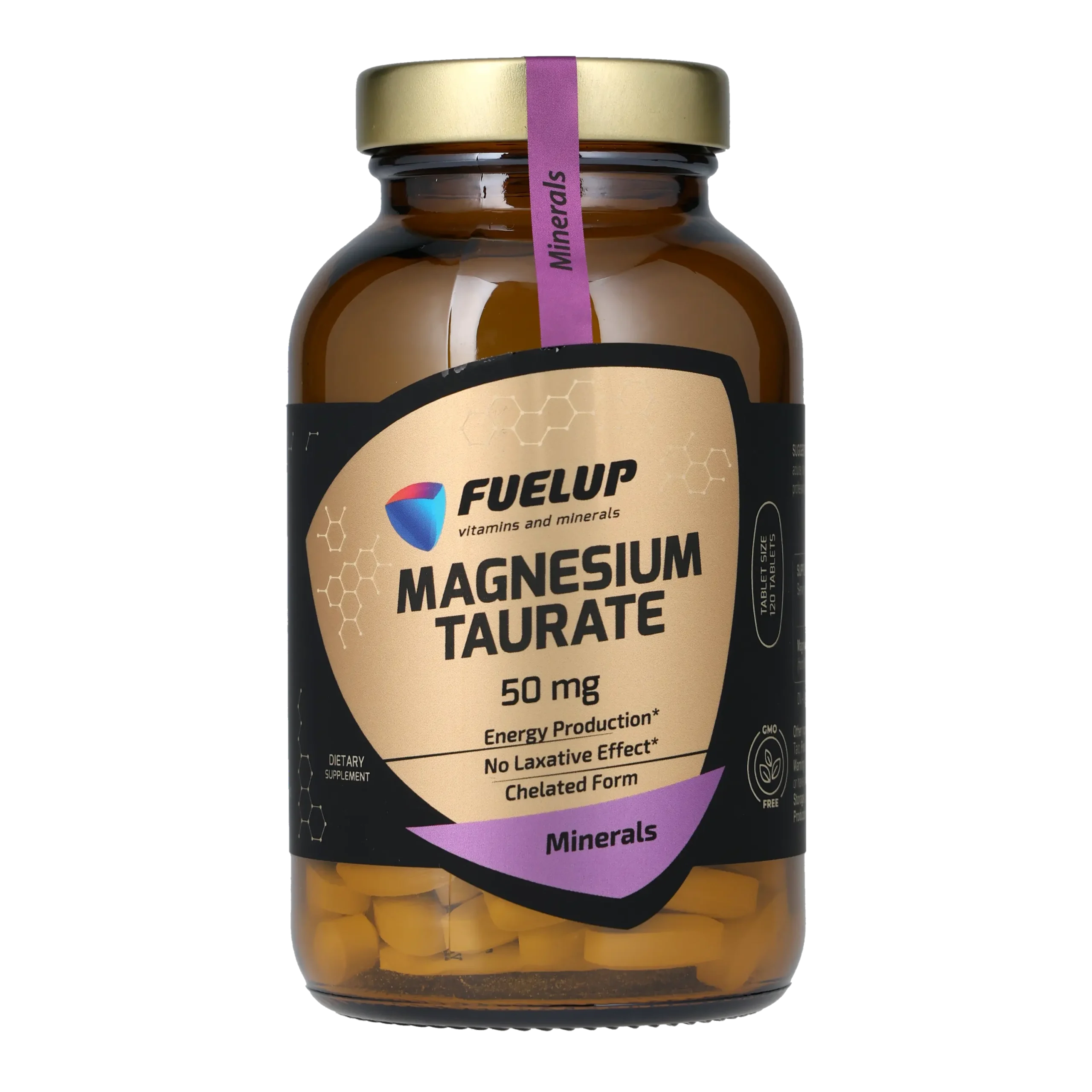 fu-1015_1.webp Магній таурат FUELUP Magnesium Taurate 50 мг, Підтримка серця та нервової системи, 120 таблеток - Зображення 1