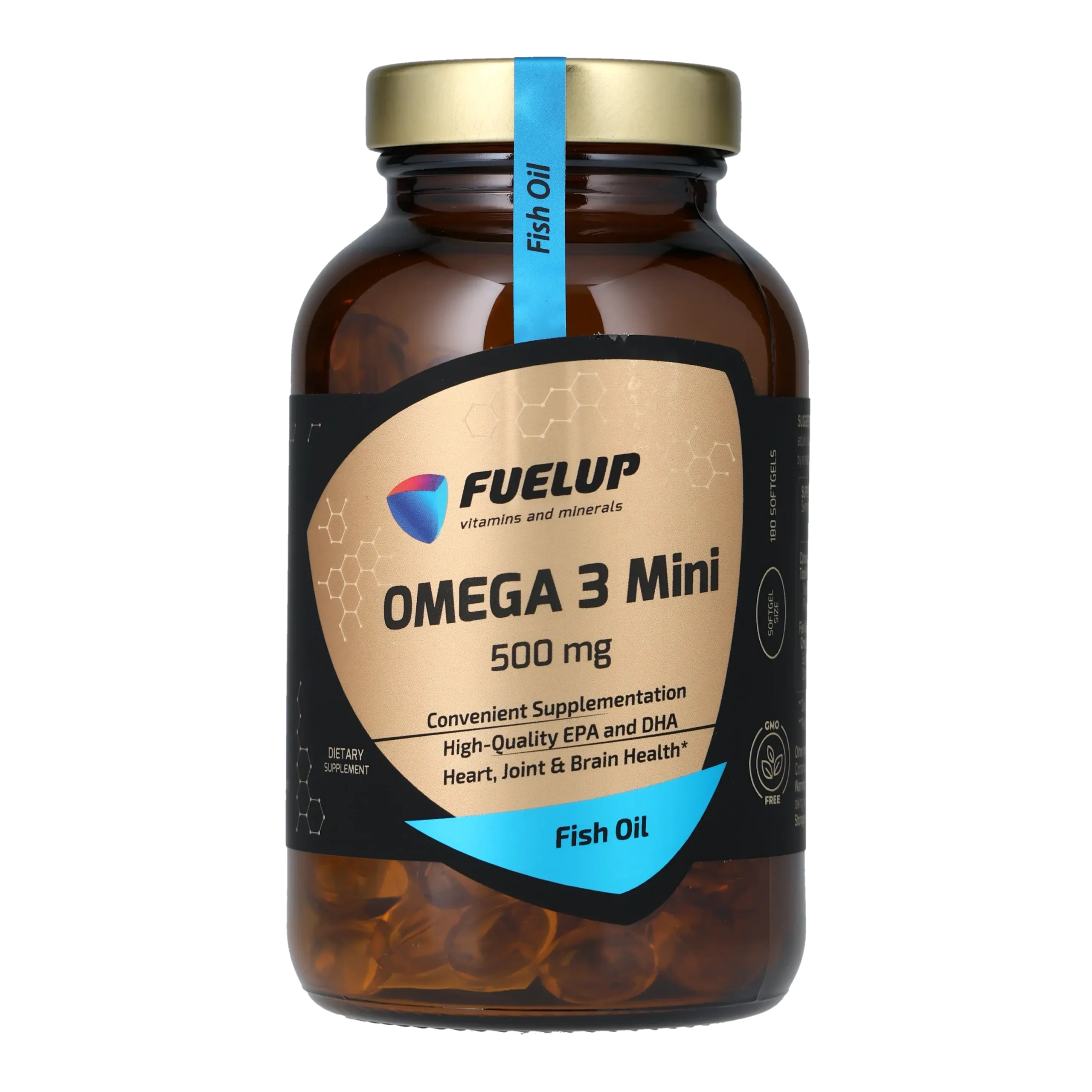 fu-1053_1.webp Омега-3 Міні FUELUP Omega 3 Mini (TG 90/60) 150 мг, Здоров'я серця та судин, 180 капсул - Зображення 1