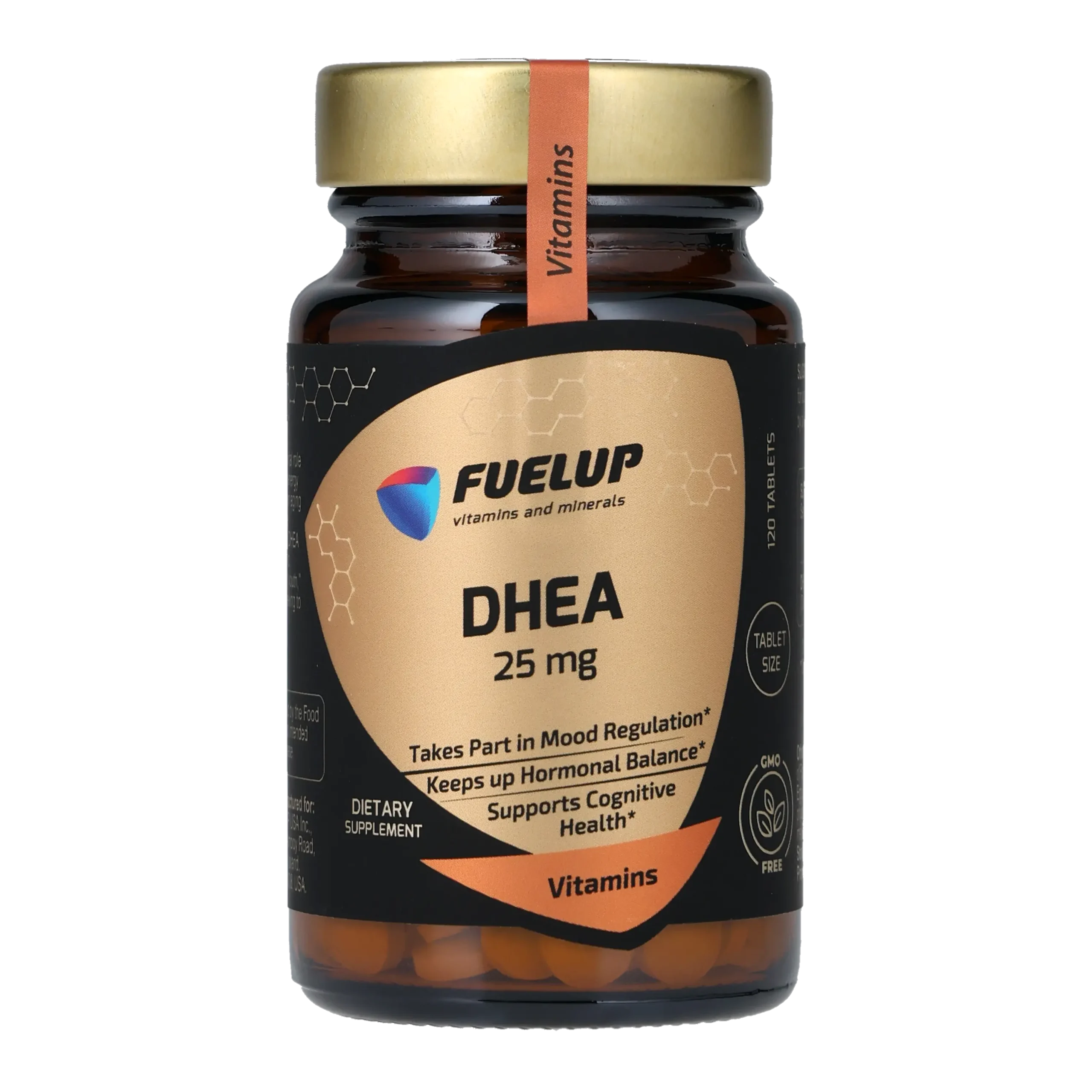 fu-1060_1.webp ДГЕА FUELUP DHEA 25 мг, Підтримка гормонального балансу та енергії, 120 таблеток - Зображення 1