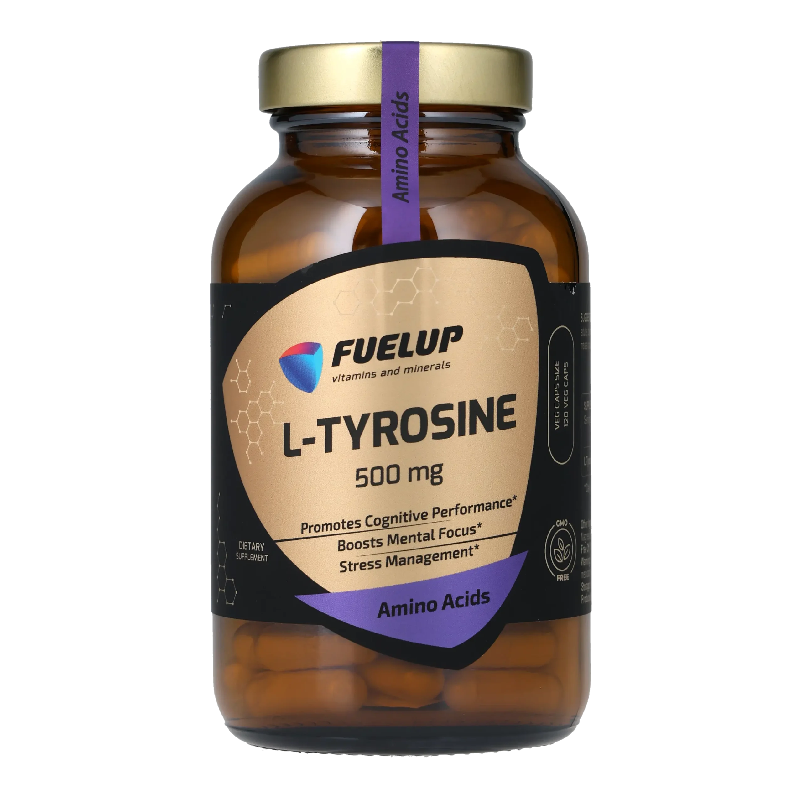 fu-1114_1.webp L-тирозин FUELUP L-Tyrosine 500 мг, Концентрація уваги та антистрес, 120 капсул - Зображення 1