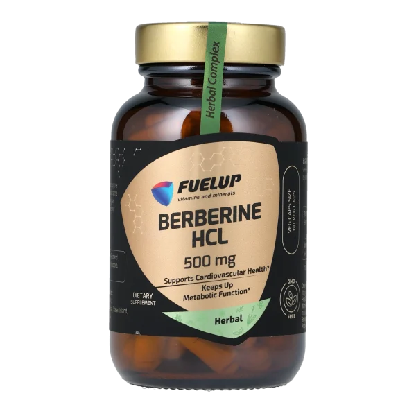 Берберин FUELUP Berberine HCL 500 мг, Контроль цукру та метаболізм, 60 капсул