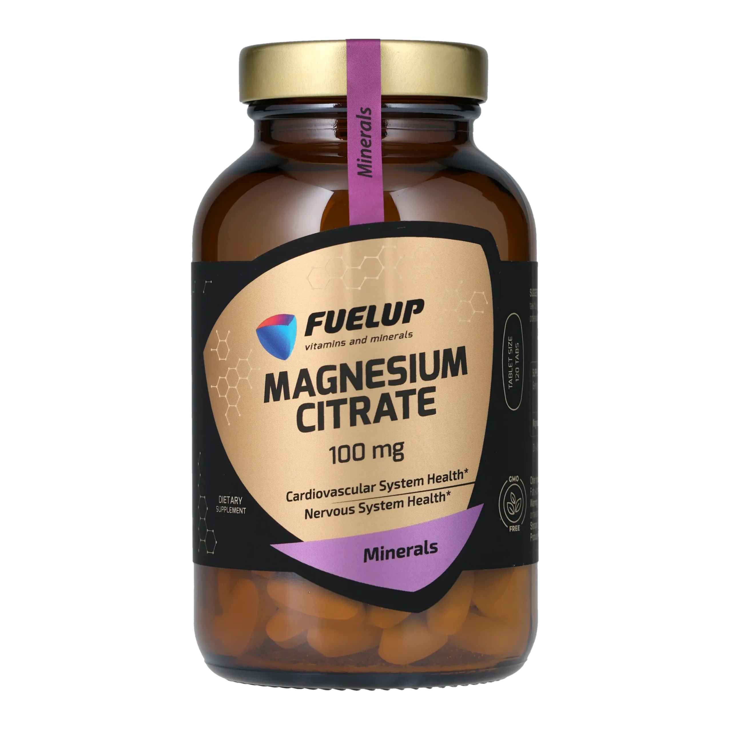 fu-1237_1.webp Магній цитрат FUELUP Magnesium Citrate 100 мг, Антистрес та підтримка м'язів, 120 таблеток - Зображення 1