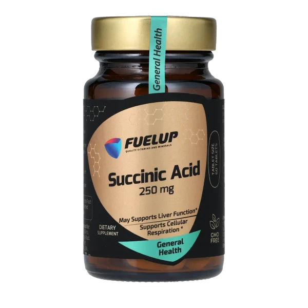 Бурштинова кислота FUELUP Succinic Acid 250 мг, Клітинна енергія та детокс, 60 таблеток