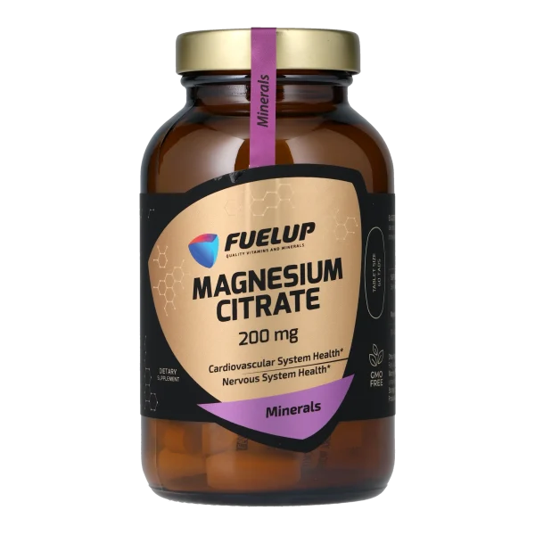 Магній цитрат FUELUP Magnesium Citrate 200 мг, Антистрес та підтримка м'язів, 60 таблеток