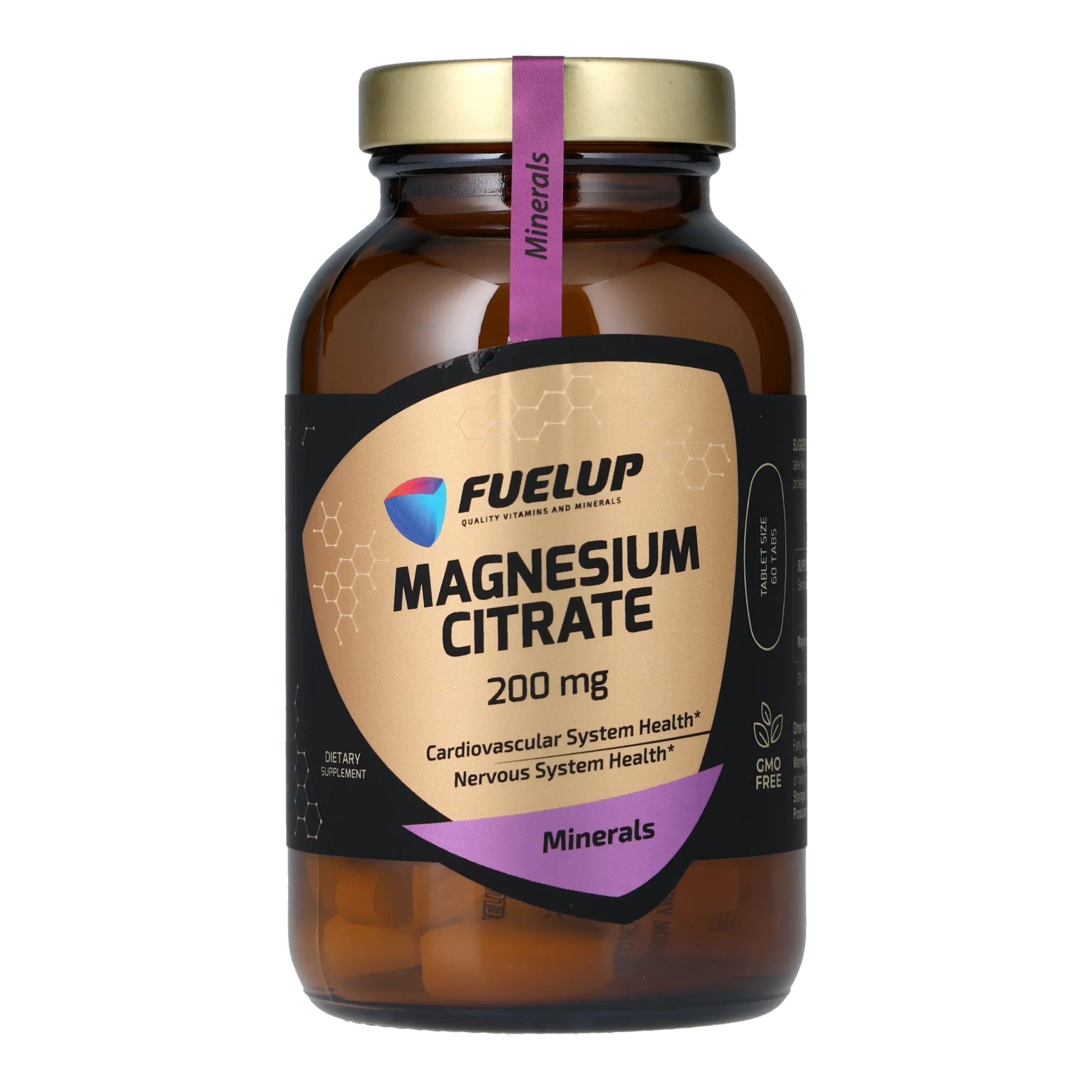fu-1282_1.webp Магній цитрат FUELUP Magnesium Citrate 200 мг, Антистрес та підтримка м'язів, 60 таблеток - Зображення 1