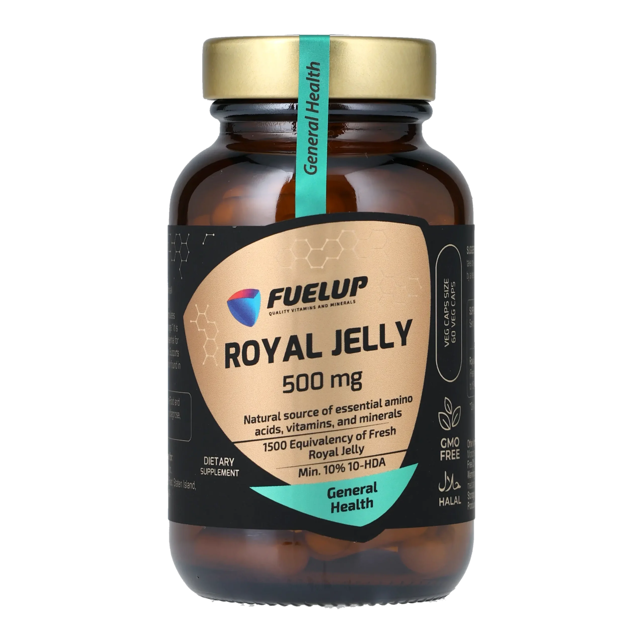 fu-1350_1.webp Маточне молочко FUELUP Royal Jelly 500 мг, Імунітет та життєва енергія, 60 капсул - Зображення 1
