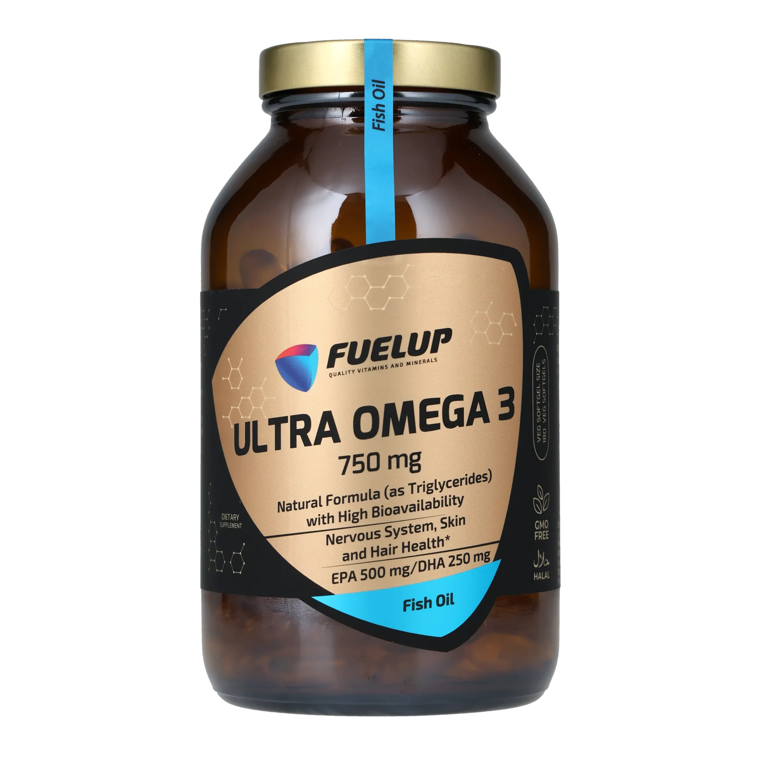 fu-1381_1.webp Ультра Омега-3 FUELUP Ultra Omega-3 (TG 500/250) 750 мг, Здоров'я серця та суглобів, 180 капсул - Зображення 1